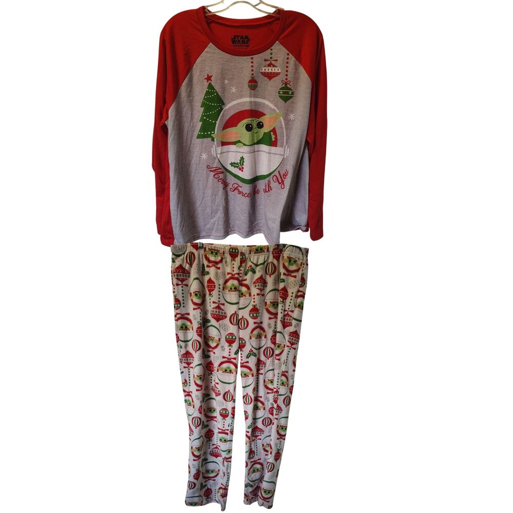Star Wars Grogu "Merry Force Be With You" 2-Piece Christmas Pajama Set XL